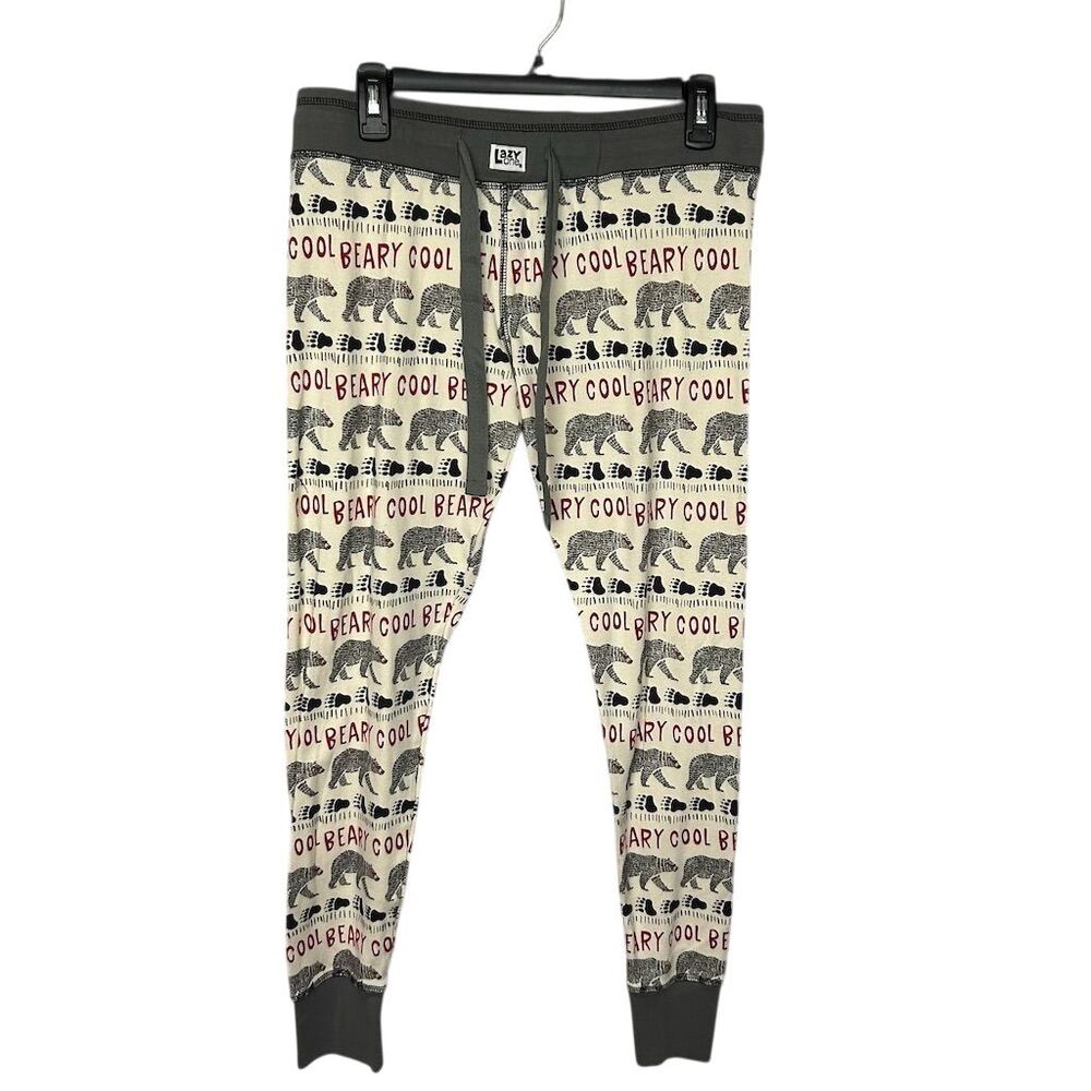 Lazy One Women's Pajama Pants M Beary Cool Graphic Print Multicolor